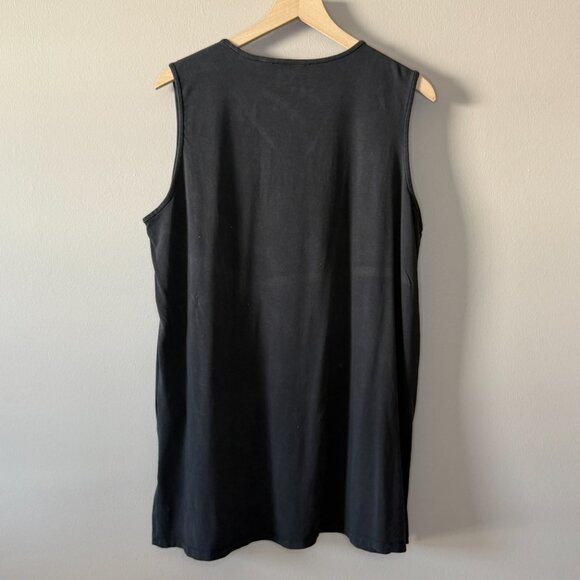 Women's XL Eileen Fisher Black V-Neck Tunic Tank Top/ Mini Dress - Picture 3 of 7